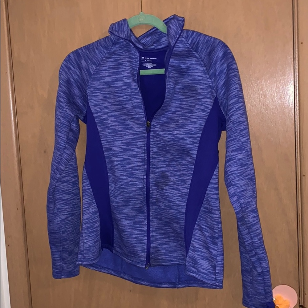purple zip up jacket